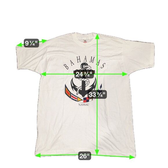 VTG 90s Nassau Bahamas Sailing Graphic Shirt SINGLE STITCH Mens Size Medium 2XL - Picture 2 of 7